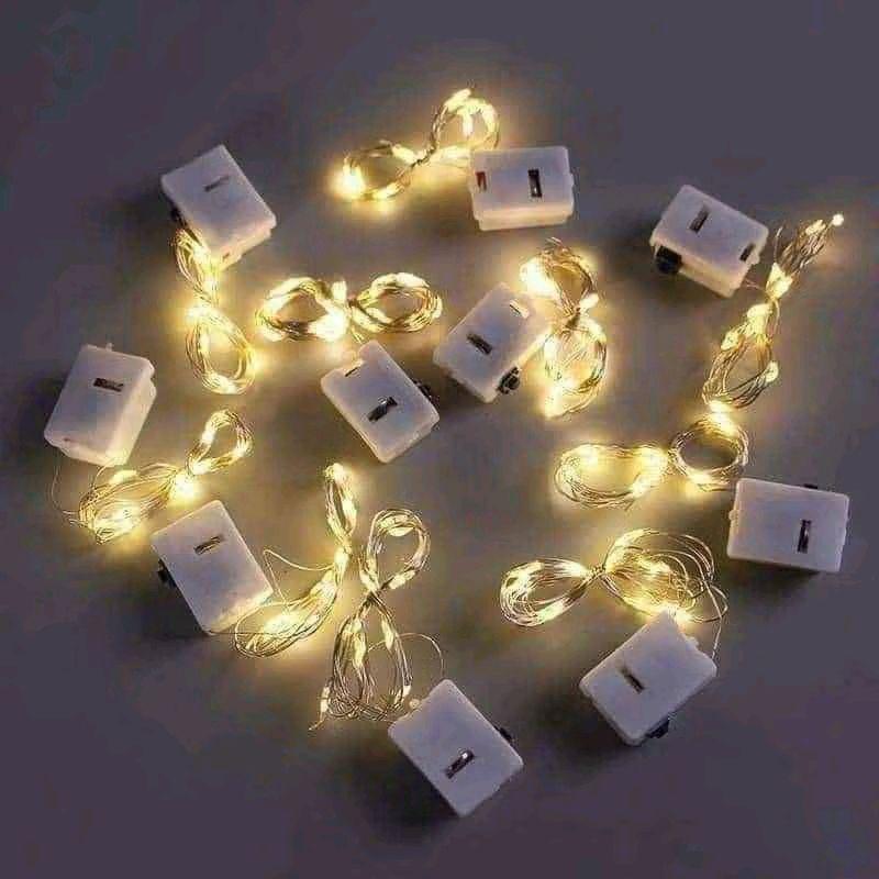 Combo 10 led đom đóm vàng 3 chế độ dài 1m 2m