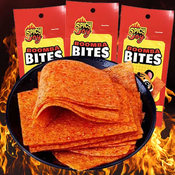 【COD】SPICY JOY BOOMBA BITES Shogun Stik pedas  Keripik Kentang Pedas Halal bentukpanjang Makanan ringan lezat