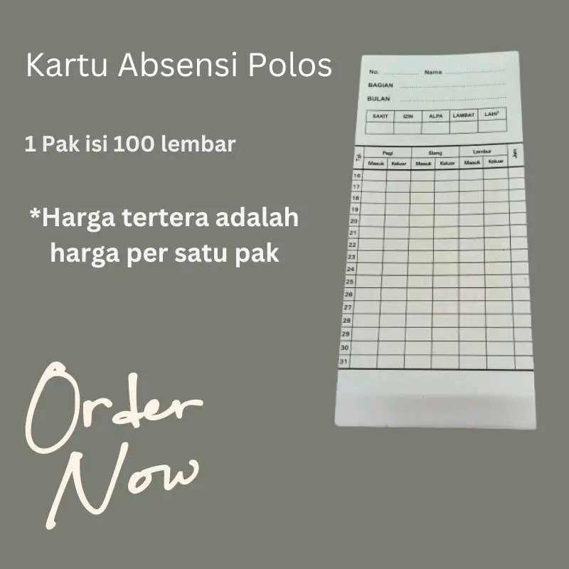 kartu absensi / absen polos 0