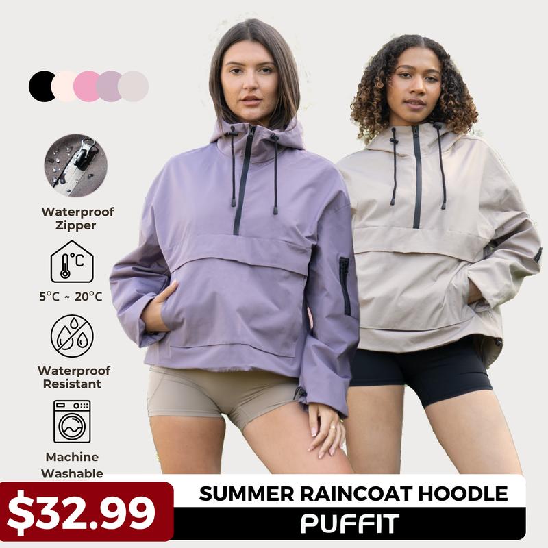 PUFFIT StormTex Waterproof Summer Hoodie Raincoat Jacket Half Zip ...