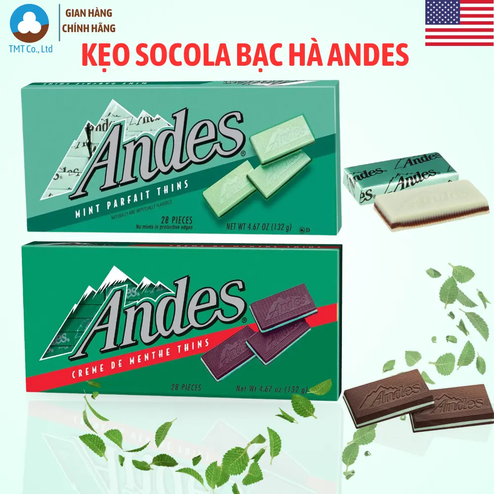 Kẹo socola bạc hà Andes chính hãng nhập khẩu Mỹ