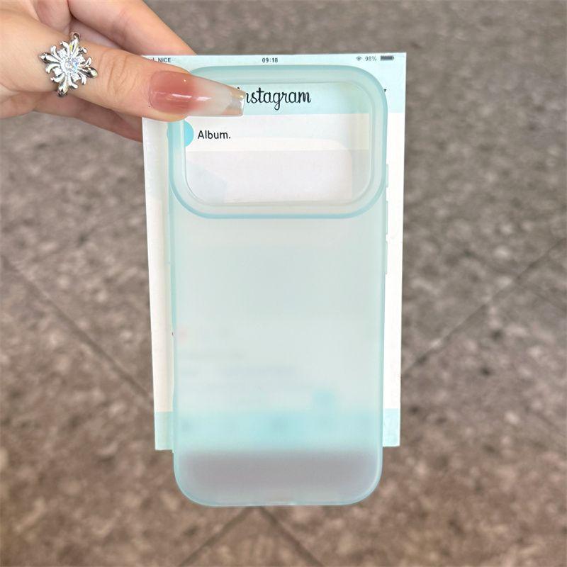 Tối giản màu sắc trong suốt mài lỗ lớn cho iPhone 17Promax ốp điện thoại 16PRO cá tính 15 Apple 14 / 13