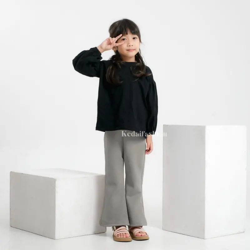 Flare Pants Highwaist Anak Celana Cutbray Anak Scuba Premium 2,5 - 10 th 7