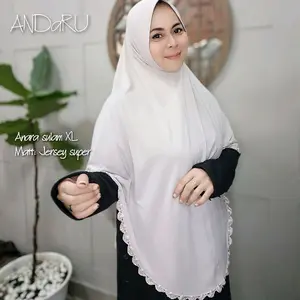 Hijab Instan Jersey Andaru Anara Sulam XL - Muslim, Bergo, Syari, Khimar, Pad