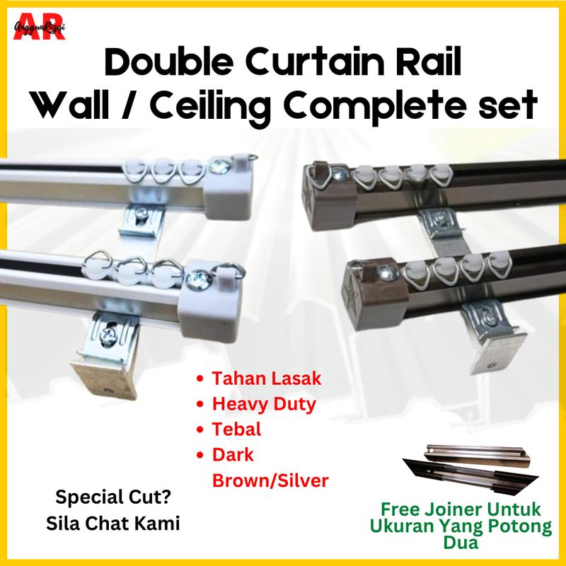 Double Rail Langsir-Double Rail Curtain-Rail Langsir - TikTok Shop Malaysia