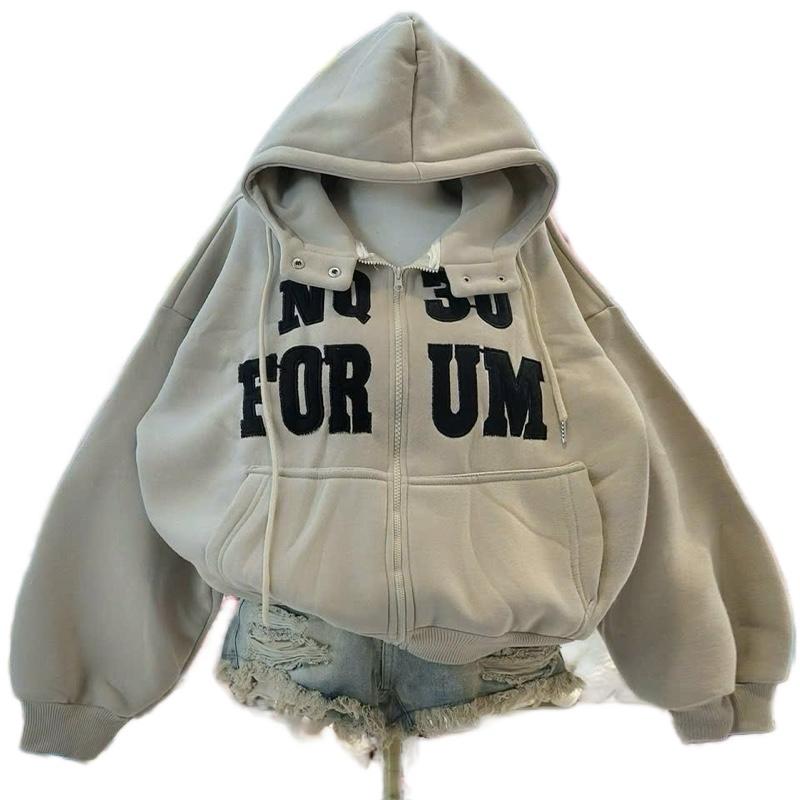 Áo khoác hoodie nữ form rộng, chất nỉ mềm mịn, có mũ cá tính, kiểu dáng basic dễ phối đồ áo khoác nỉ nữ dày dặn
