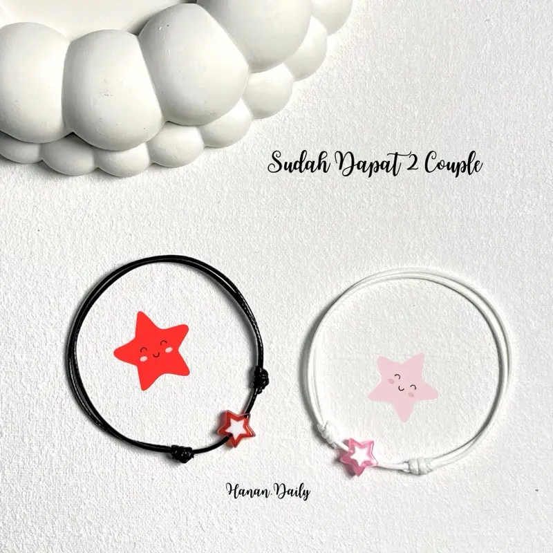 Gelang Couple Cube Starboy Warna Estetik Model Korea Simple Dan elegan Bracelets 4