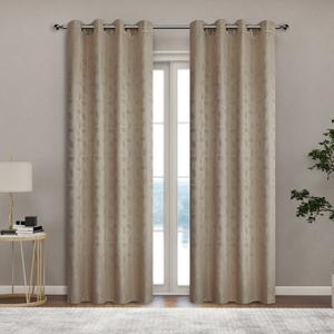 CASA RUYI 137*230CM Cortina De Bordado En Relieve De Seda Con Hojas Opacidad Y Aislamiento Térmico Seda De Alta Calidad