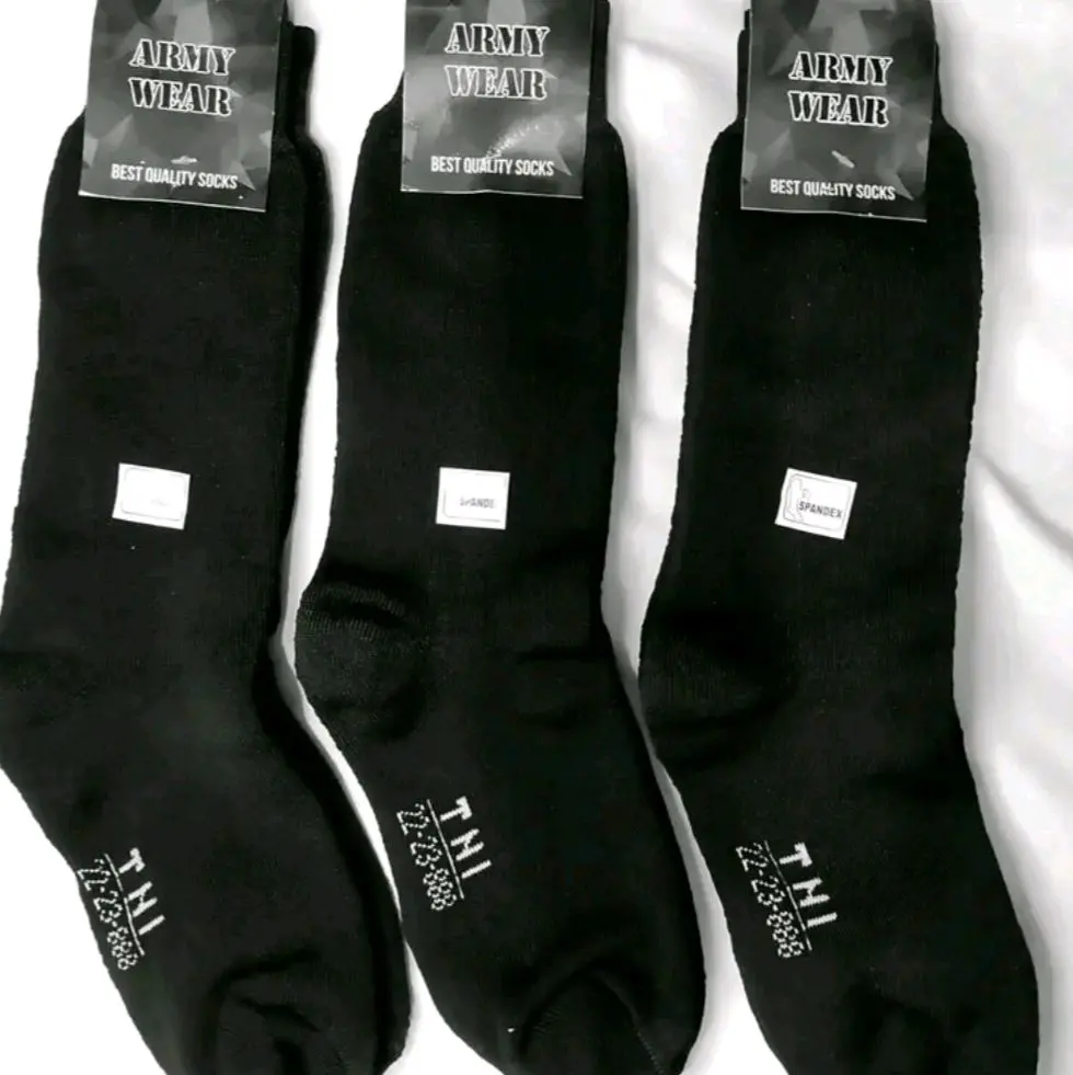 ( 3 pasang ) kaos kaki PDL Hitam Tebal/Kaos Kaki TNI Super Tebal Lembut Polos Hitam Pria Dewasa Nyaman