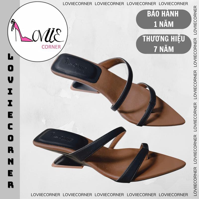 LOVIIECORNER - DÉP CAO GÓT NỮ THỜI TRANG MŨI NHỌN XỎ NGÓN - GUỐC NỮ GÓT KHOÉT PHONG CÁCH HIỆN ĐẠI 5 PHÂN - D250214 giày sandal bệt