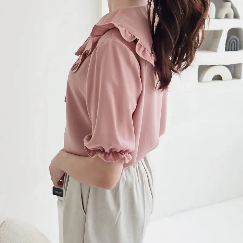 Naeun Blouse Pita Top Atasan Tangan Pendek Wanita 4