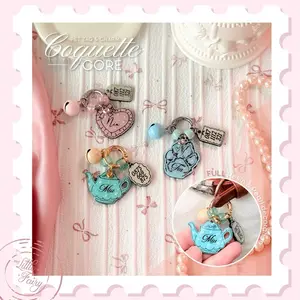 COQUETTE CORE Pet Tag Custom Nama Kalung Kucing Pet Tag Anjing Bag Charm Gantungan Kunci Nama Custom Gantungan Kunci