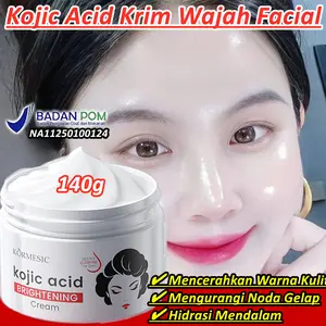 Kojic Acid Krim Wajah Facial Moisturizer Whitening Tone Up Face Cream Krim Malam 140gr Pelembab Wajah Kering dan Kusam Penghilang Flek Hitam Mencerahkan Kulit Mengecilkan pori-pori Anti Penuaan Anti Kerut BPOM glowing Memutihkan Vitamin