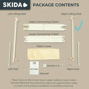 spare part skida bedrail 120cm 160cm 180cm 200cm merk harus sama,beda merk beda model
