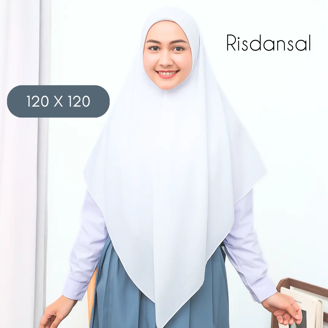 Risdansal- Hijab segi empat 120x120cm syar`i polino premium