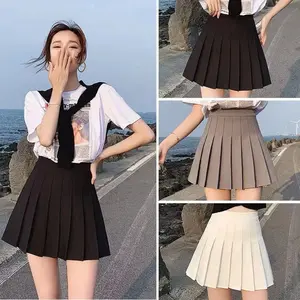 Rok Pendek Tanpa Celana Dalaman / FURING Mini Korean Women Rok Pendek Polos Model Lipat ( S M L XL )