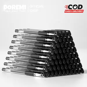 (BISA COD) Pena Gel Standard 12-50 PCS Pulpen Gel Ink 0.5mm Alat Tulis Kantor Perlengkapan Sekolah Tinta Refill  Tinta Warna Hitam, Merah, Biru Pen Stationery