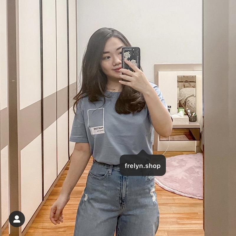 PANTONE TSHIRT l BAJU KAOS TUMBLR TEE KAOS WANITA OVERSIZE PENDEK POLOS COTTON COMBED 30'S CROP KOREA FASHION BLACK HITAM PUTIH WHITE SAGE GREEN BEIGE MOCCA LILAC DUSTY ROSE BLUE PINK 1