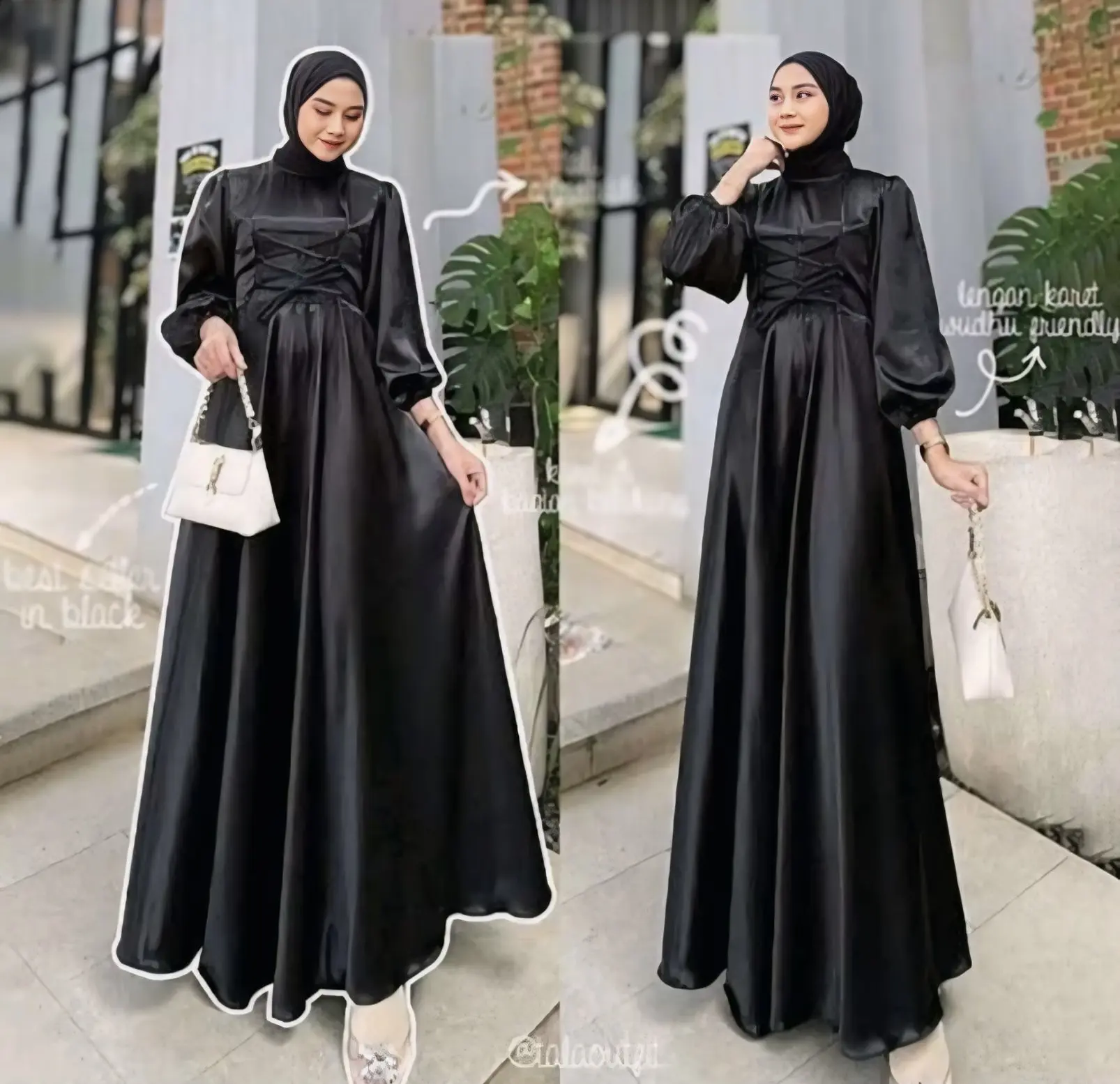 Aurora dress outfit lebaran terbaru dress wanita OOTD trend bahan saten velvet lembut