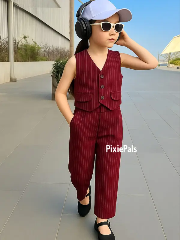 Setelan Vest Anak perempuan umur 1-8 Tahun Bahan semiwoll Premium 3
