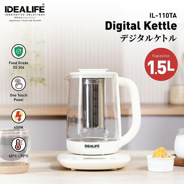 Gambar IDEALIFE - Digital Kettle/ Teko Listrik Temperature Control(1.5Litre) (IL-110TA) dari IDEALIFE ONLINE STORE Kota Administrasi Jakarta Utara Tokopedia