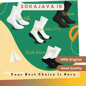 Soka Kaos Kaki Anak Sekolah Katun PE Hitam Putih Pendek Sebetis Fashion