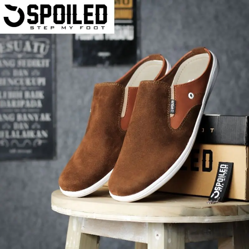 Sepatu Sandal Pria Kasut Sendal Kekinian Murah Kualitas Premium Selop Slop Cowok Laki - Laki Cowo Bustong Slip On Slipon original Ori Slide