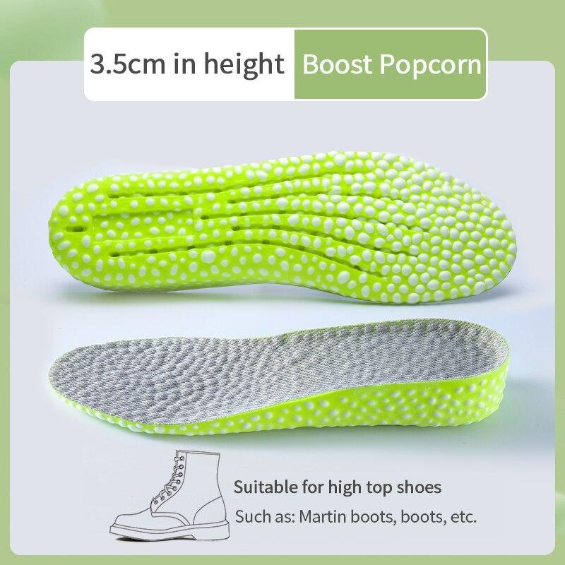 Product Introduction of 1Pair Height Increase Insoles Green PU Shoes Sole Soft Elasticity Pad Breathable Comfortable for Men Women Feet Care Insoles 10