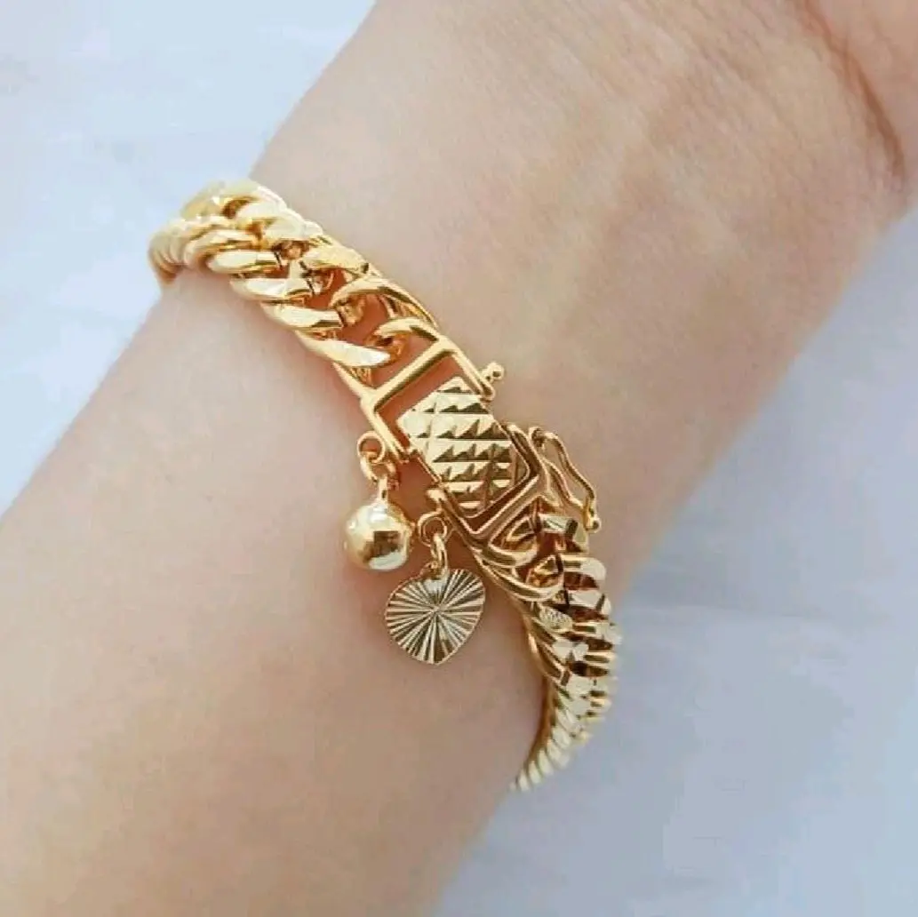 PROMO... GELANG RANTAI TITANIUM DEWASA VIRALL AWET Gold Aksesoris