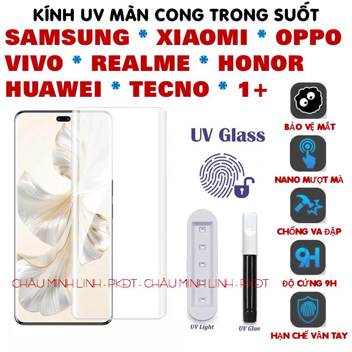 Cường lực UV màn cong Kingkong trong suốt. Mở khoá vân tay màn hình. Bộ kính…