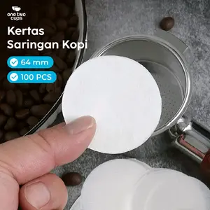 One Two Cups Kertas Saringan Kopi Coffee Filter Paper Moka Pot 100 PCS 64mm