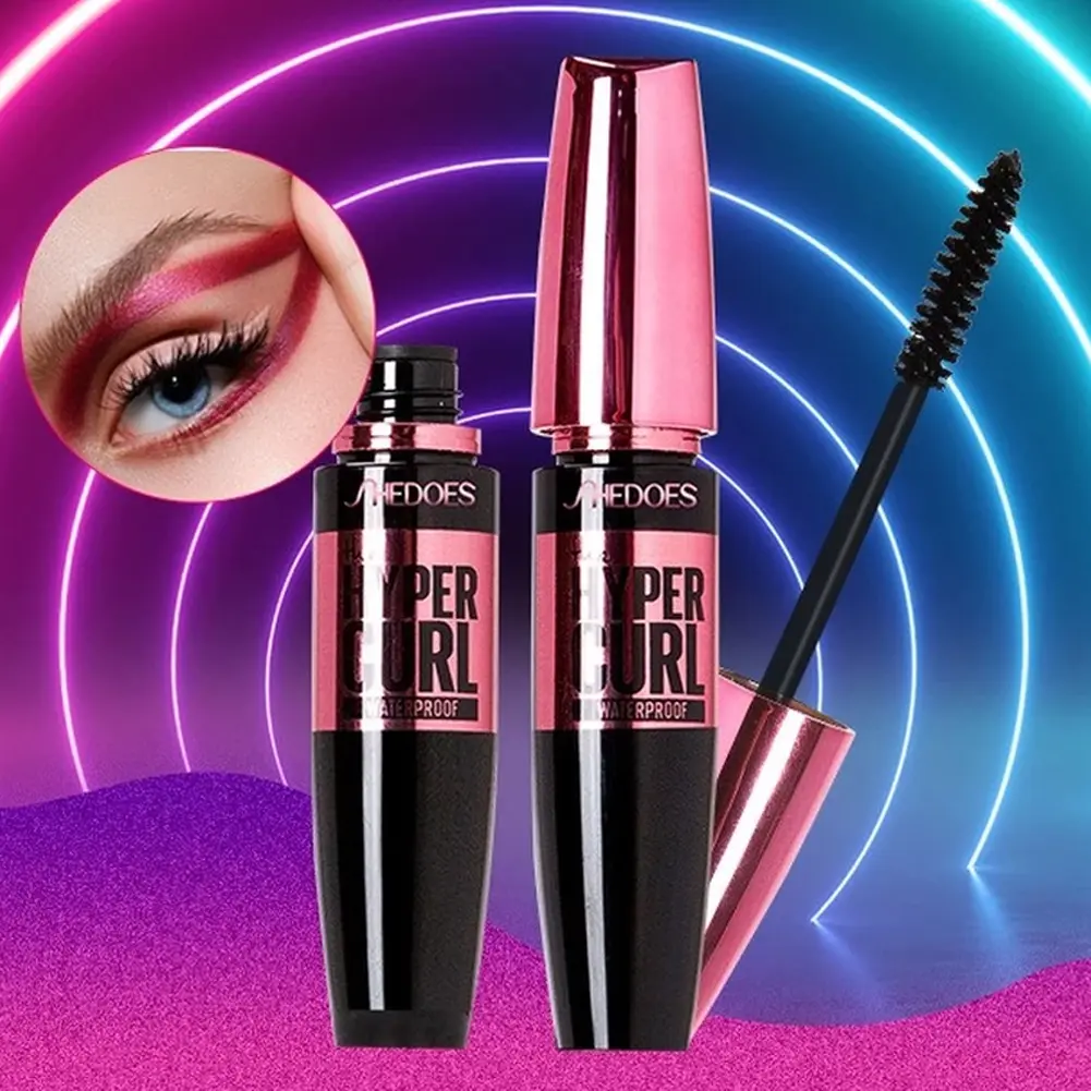 Mascara Waterproof Thick Long Non-greasy Powder Mascara Black Eyelashes Eye Makeup