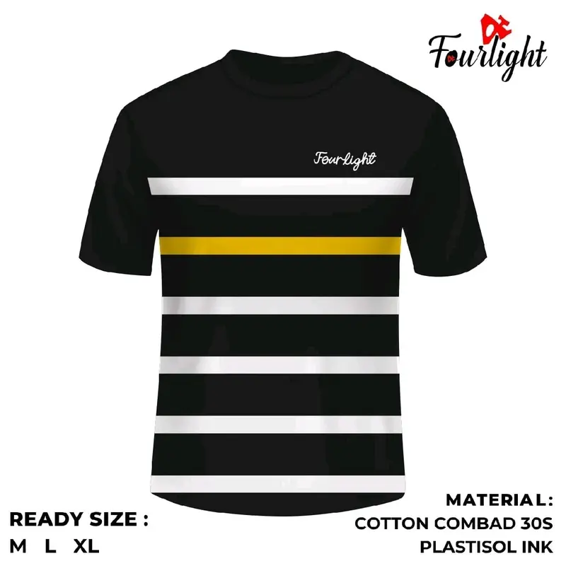 Kaos Best Seller Pria Wanita Fourlight Brand Lokal Kaos Pria Wanita Distro Baju Combed Sablon Tshirt Nyaman Unisex Atasan Cowok Keren Dewasa Pendek Katun Hitam High 0