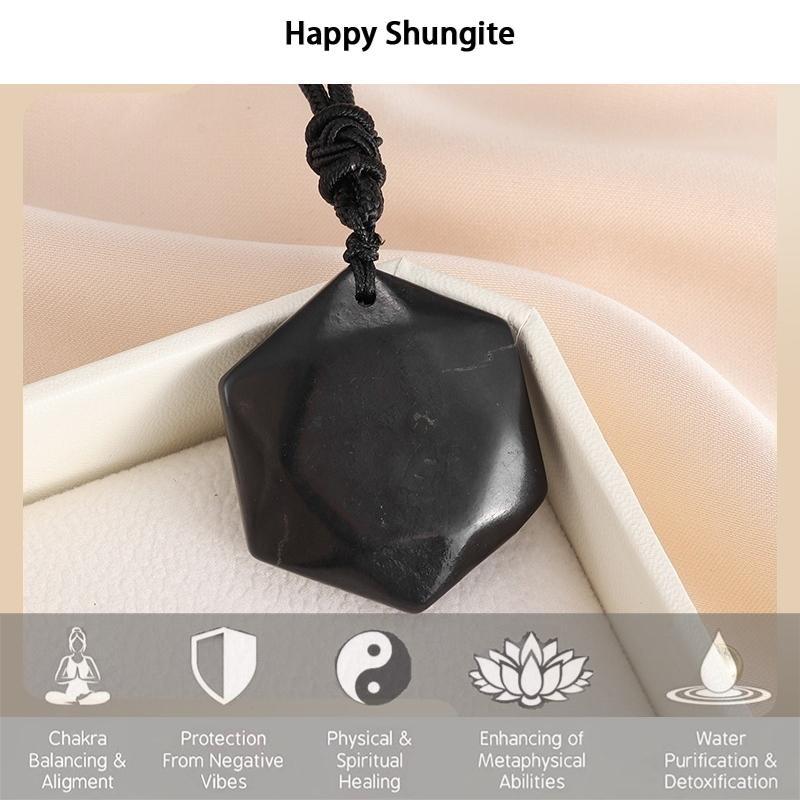 Mặt Dây Chuyền Ngôi Sao Sáu Điểm Shungite, Nga, Bảo Vệ 5G EMF, Năng Lượng Cao, Cân Bằng Phong Thủy, Cải Thiện Giấc Ngủ, Quà Tặng Đá Quý
