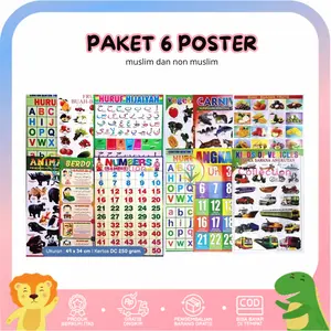 Paket 6 Poster Dinding Edukasi versi non muslim dan muslim