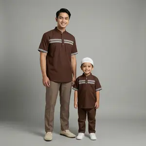 Baju koko couple ayah anak laki laki usia 1-7 tahun mahogany