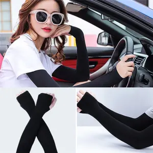 Manset Tangan Panjang Lubang Jempol Warna Hitam Untuk Pria Dan Wanita Dewasa / Handsock / Manset Tangan Muslimah