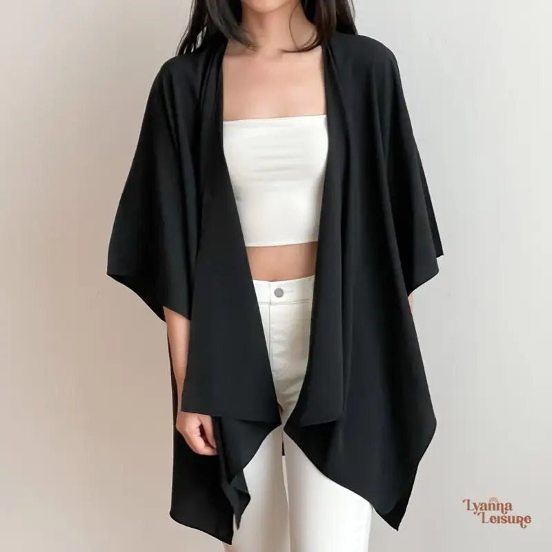 LYANNA - SORA Outer / Outer Wanita Oversize Batwing Cardigan Polos Jumbo Size 2