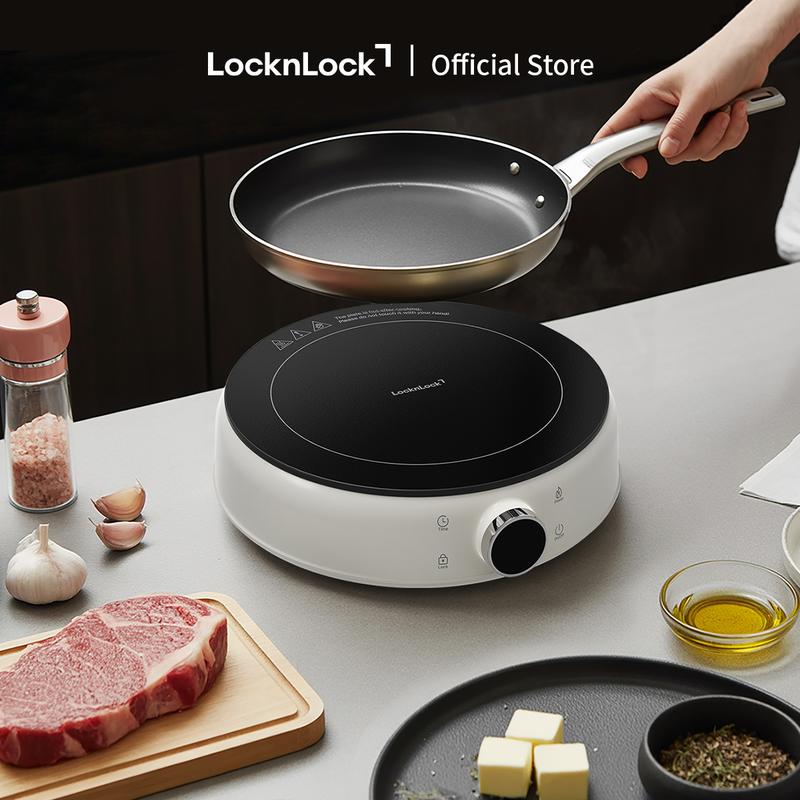 Bếp điện từ mini Locknlock EJI126IVY Mini induction cooker 220-240V, 50/60Hz, 1500W- Màu ngà