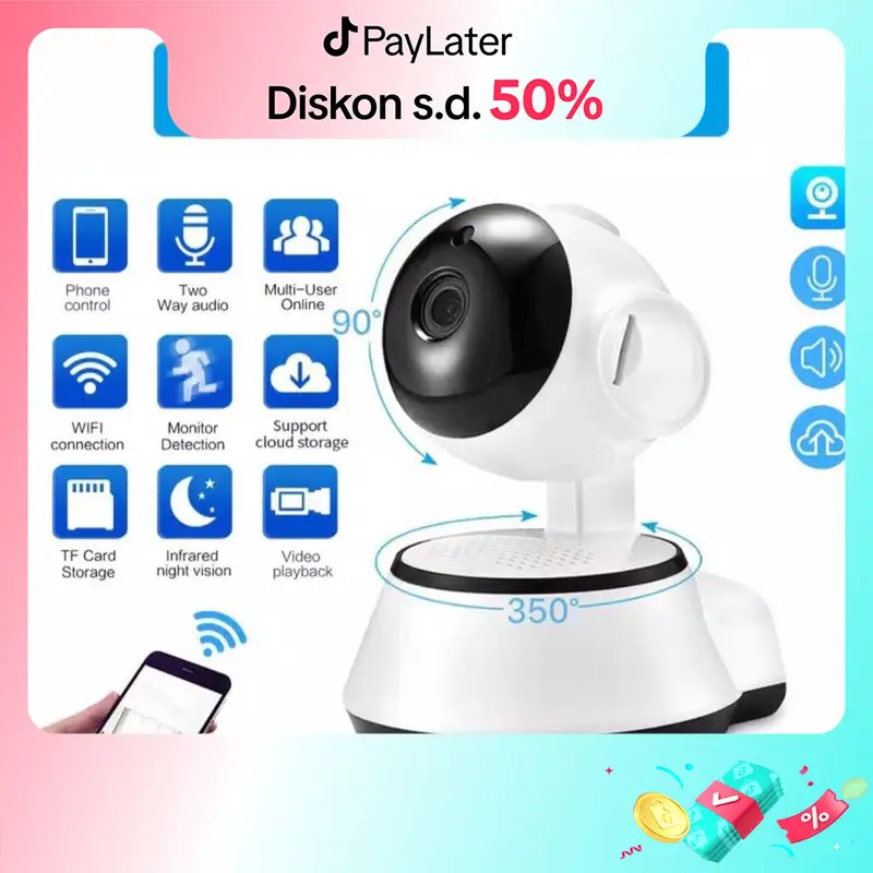 Camera CCTV V380 Ip Cam Q6/Q3S Smart Camera Wifi HD 720P kamera wireless Ponsel