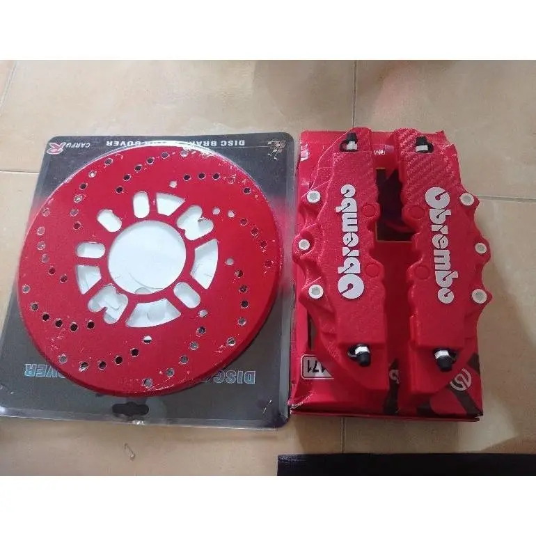 Paket Cover Disk Brake Dan Tromol Merah/silver/kuning/biru Carbon