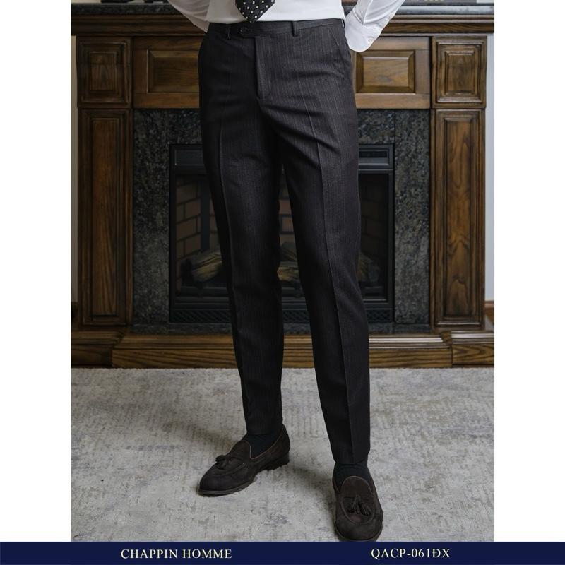 Quần âu 061ĐX cạp chun ẩn CHAPPIN màu Đen xám cao cấp thiết kế công sở basic cạp vừa ngang rốn form regular fit chất liệu cotton dày dặn co giãn nhẹ.