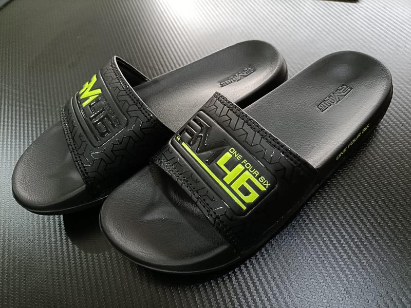 RM146- Sandal Slop Full Karet Motif Timbul Hitam Hijau Stabilo Sendal Slop priamurah sandal  slop premium 5
