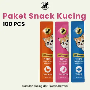 Snack Kucing 100pcs Cemilan Kucing | Creamy Treats | Makanan Kucing | Wetfood Kucing | Dryfood Kucing | Makanan Kitten - Minara Cats Supply