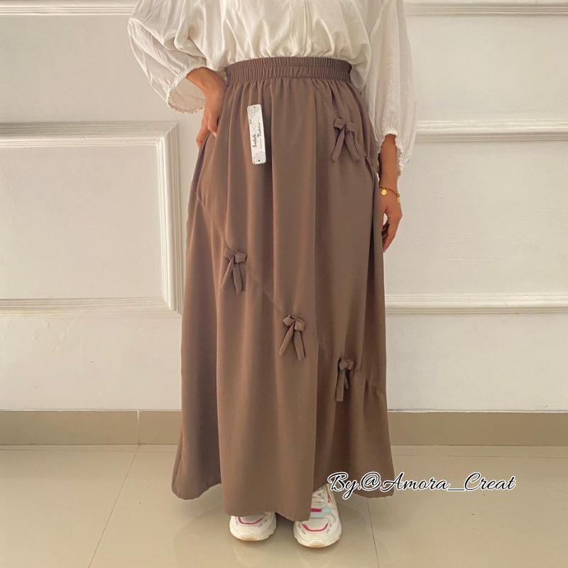 Rok Terbaru pita// rok wanita // rok dewasa // rok premium // rok pita // rok jumbo bb 40-75kg Cantik Nyaman Panjang Melar Serut Santai Pendek Variasi amora  skirt 6