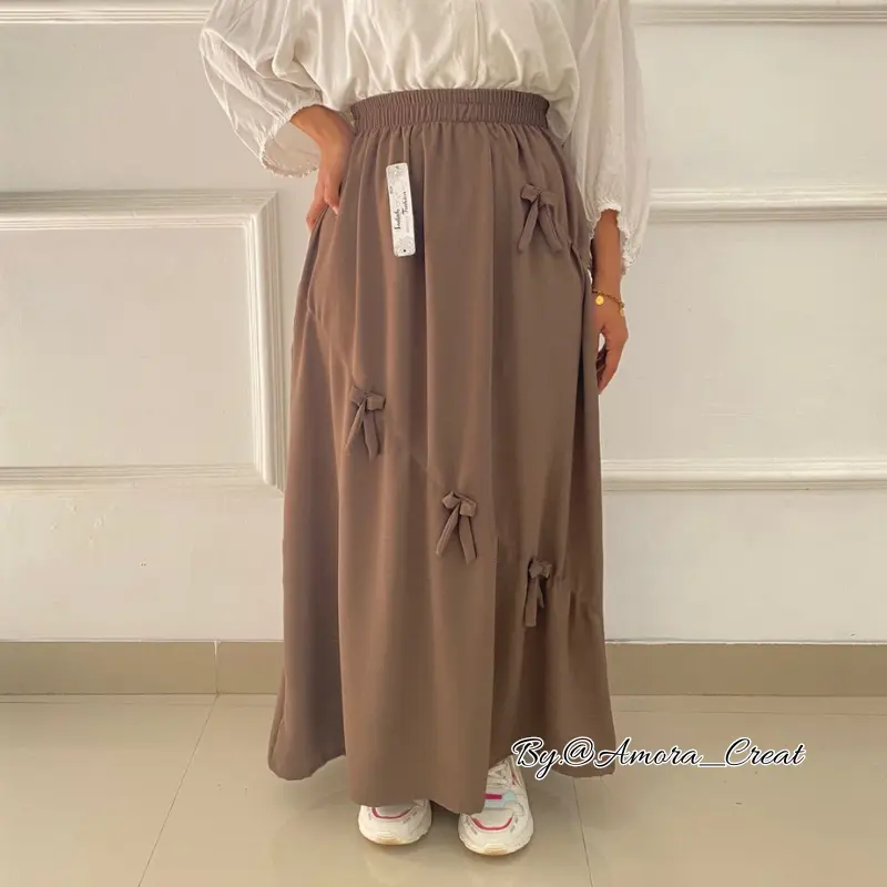 Rok Terbaru pita// rok wanita // rok dewasa // rok premium // rok pita // rok jumbo bb 40-75kg Cantik Nyaman Panjang Melar Serut Santai Pendek Variasi amora  skirt 5