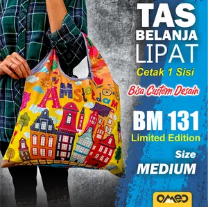 Tas Belanja Lipat Shopping Bag Lipat Totebag Full Printing Lipat AMSTERDAM Size MEDIUM BM 131