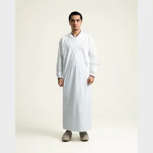 Baihaqi X Shadow Shadow Jubah Gamis Pria Lengan Panjang White Cotton Pique  WGB02