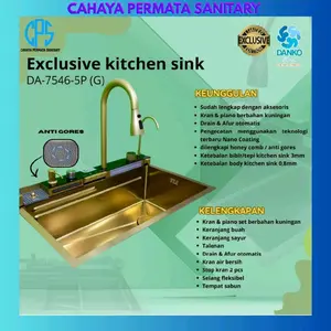 KITCHEN SINK PIANO 5 GOLD DANKO BAK CUCI PIRING DIGITAL MINIMALIS