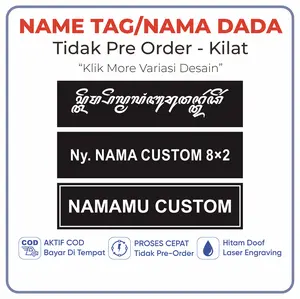 [1HARI JADI] NAME TAG/NAMA DADA/PERSIT MESIN LASER | MAGNET/PENITI-GRAFIR LASER
